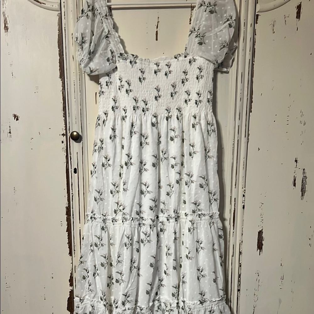 o.p.t White and Green Tiered Ruffled Sundress - Picture 9 of 12